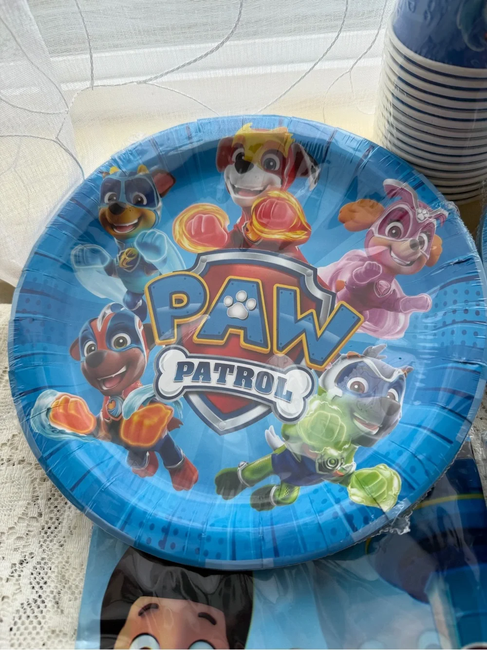 Paw Patrol Kids Blue Party Tableware Set - Plates, Cups & Favor Boxes